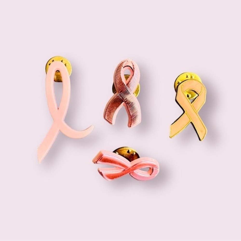 Breast Cancer Pink Tack Pins Set 4pc October Awareness Month Support Lapel - Picture 7 of 14